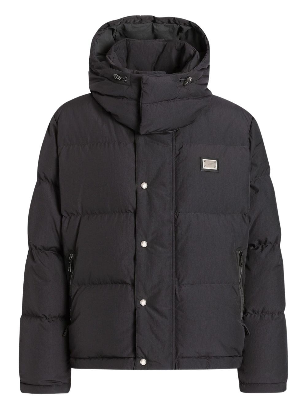 Dolce & Gabbana Men Nylon Short Down Jacket In Gray