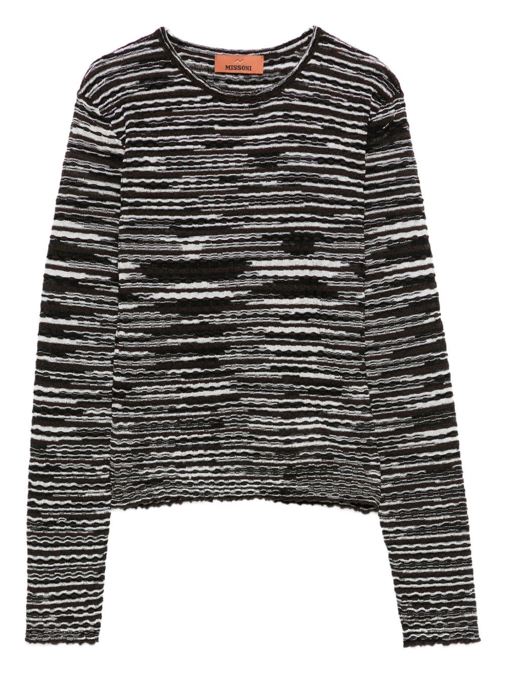 Missoni Wool Blend Crewneck Sweater In Black