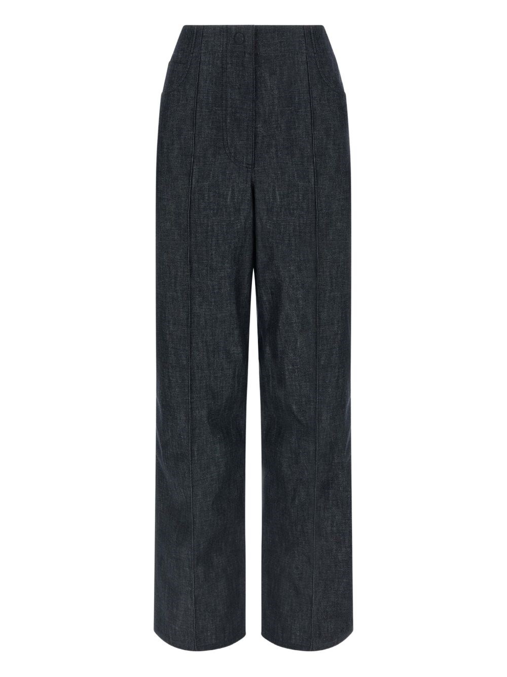 Fendi Cotton Wide-leg Trousers In Blue