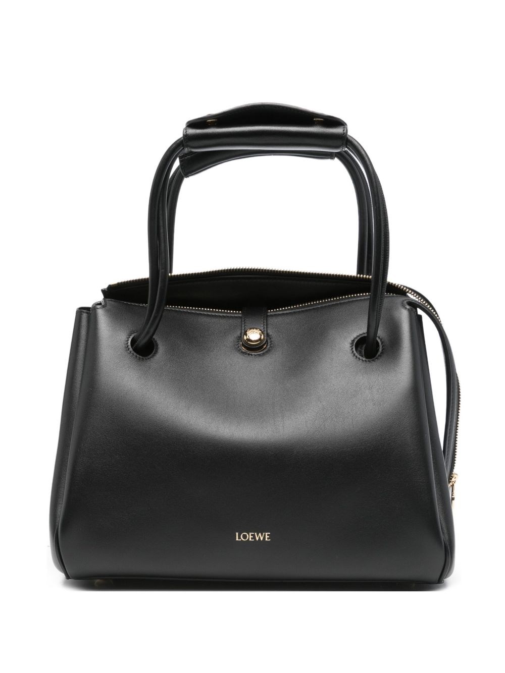 Loewe Madrid Medium Leather Handbag In Black