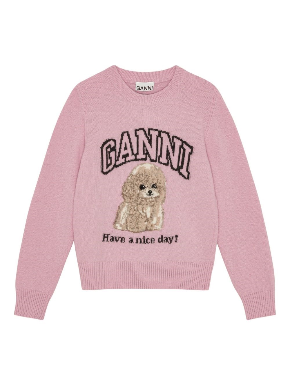 GANNI Poodle Wool Crewneck Sweater - GANNI - Modalova