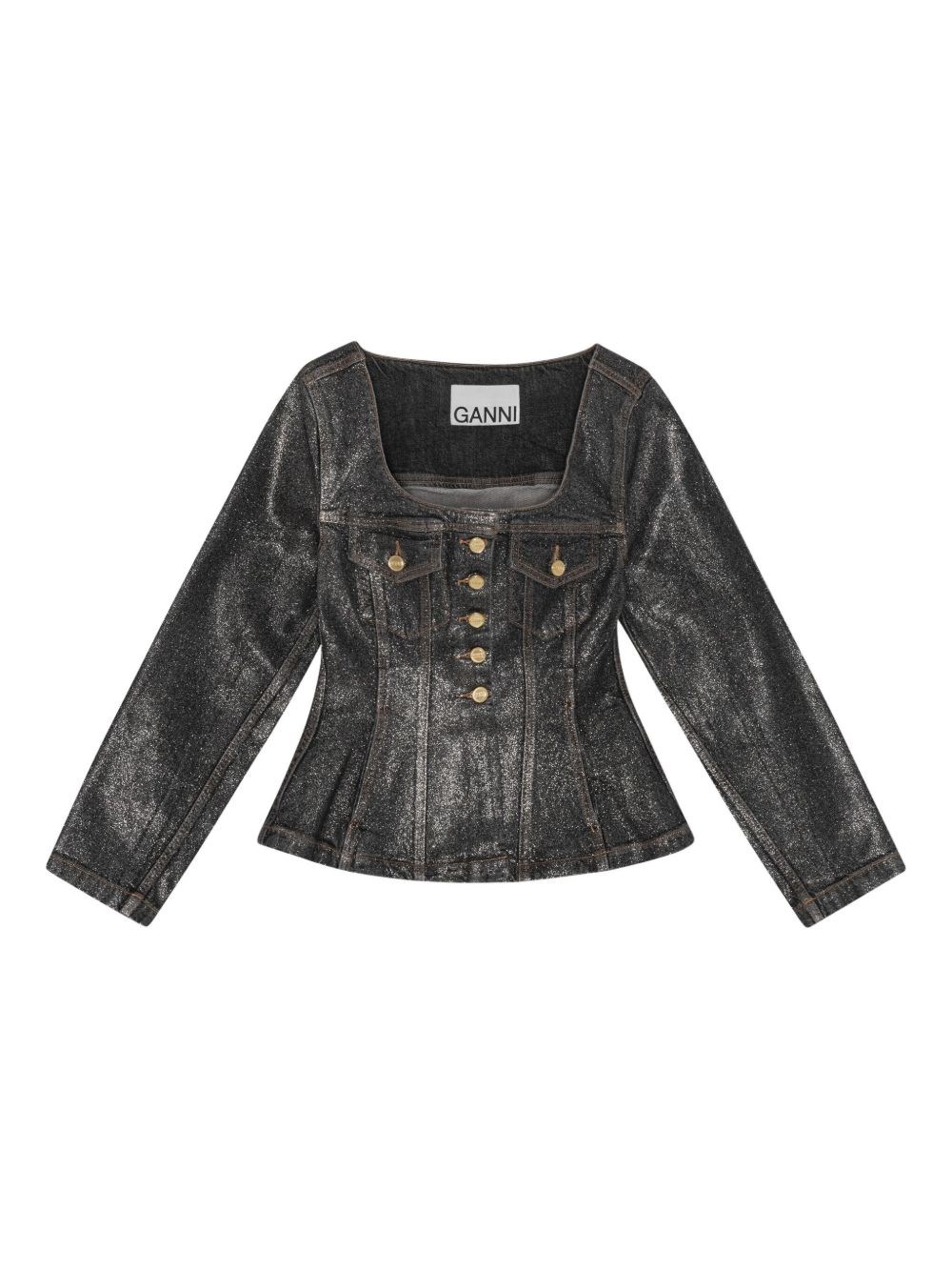 Ganni Denim Cotton Blazer Jacket