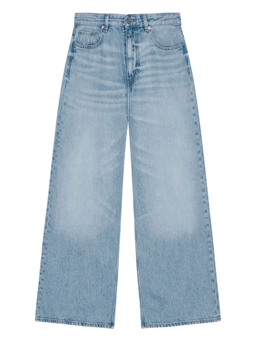 Ganni Organic Cotton Denim Jeans In Blue