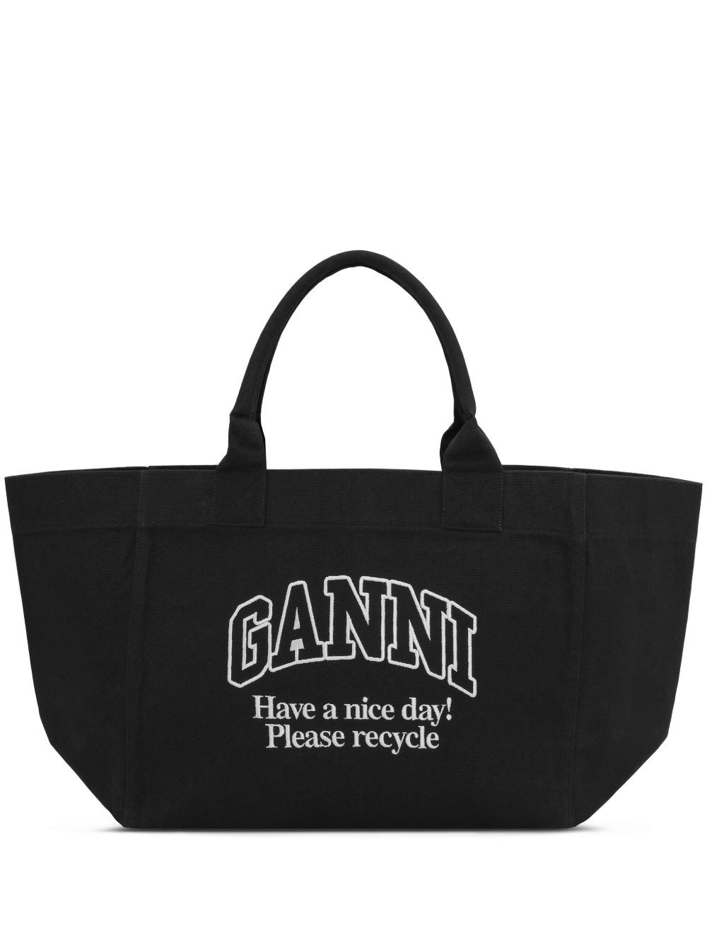 ハンドバッグ GANNI ORGANIC COTTON LARGE TOTE BAG Ganni Organic Cotton Xxl Tote Bag In Black | ModeSens