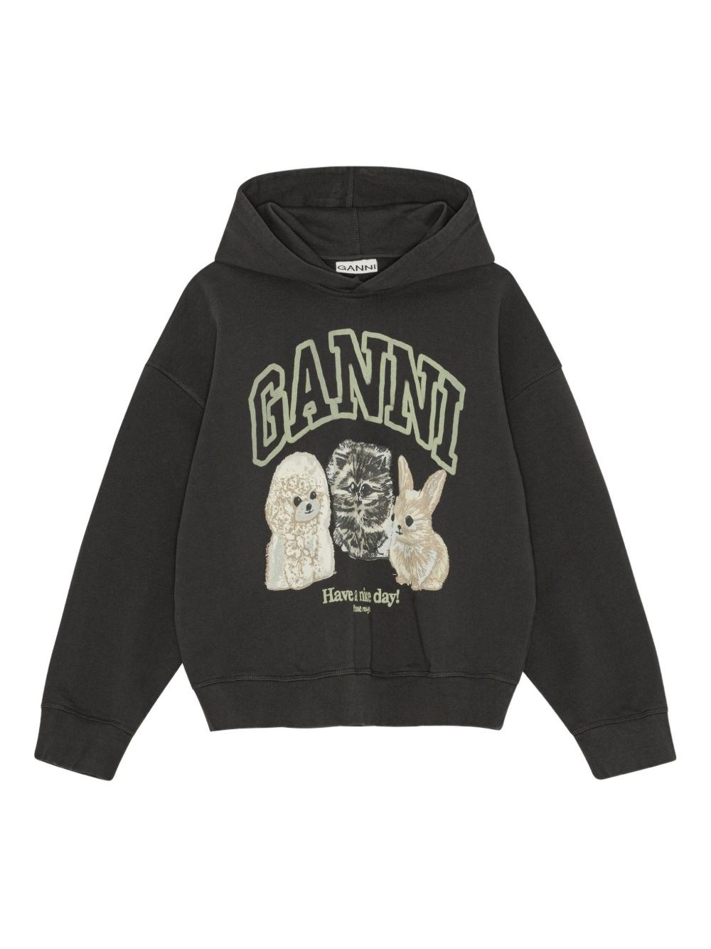 GANNI Animals Organic Cotton Hoodie - GANNI - Modalova
