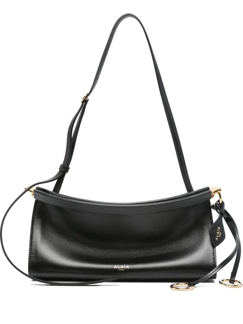Alaïa Le Click East West Small Leather Shoulder Bag In Black