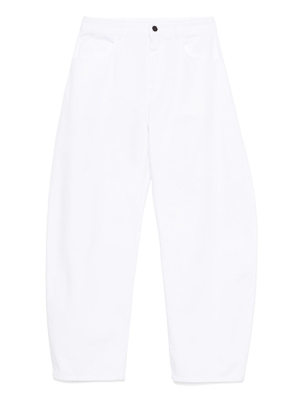Alaïa Low Round Denim Jeans In White