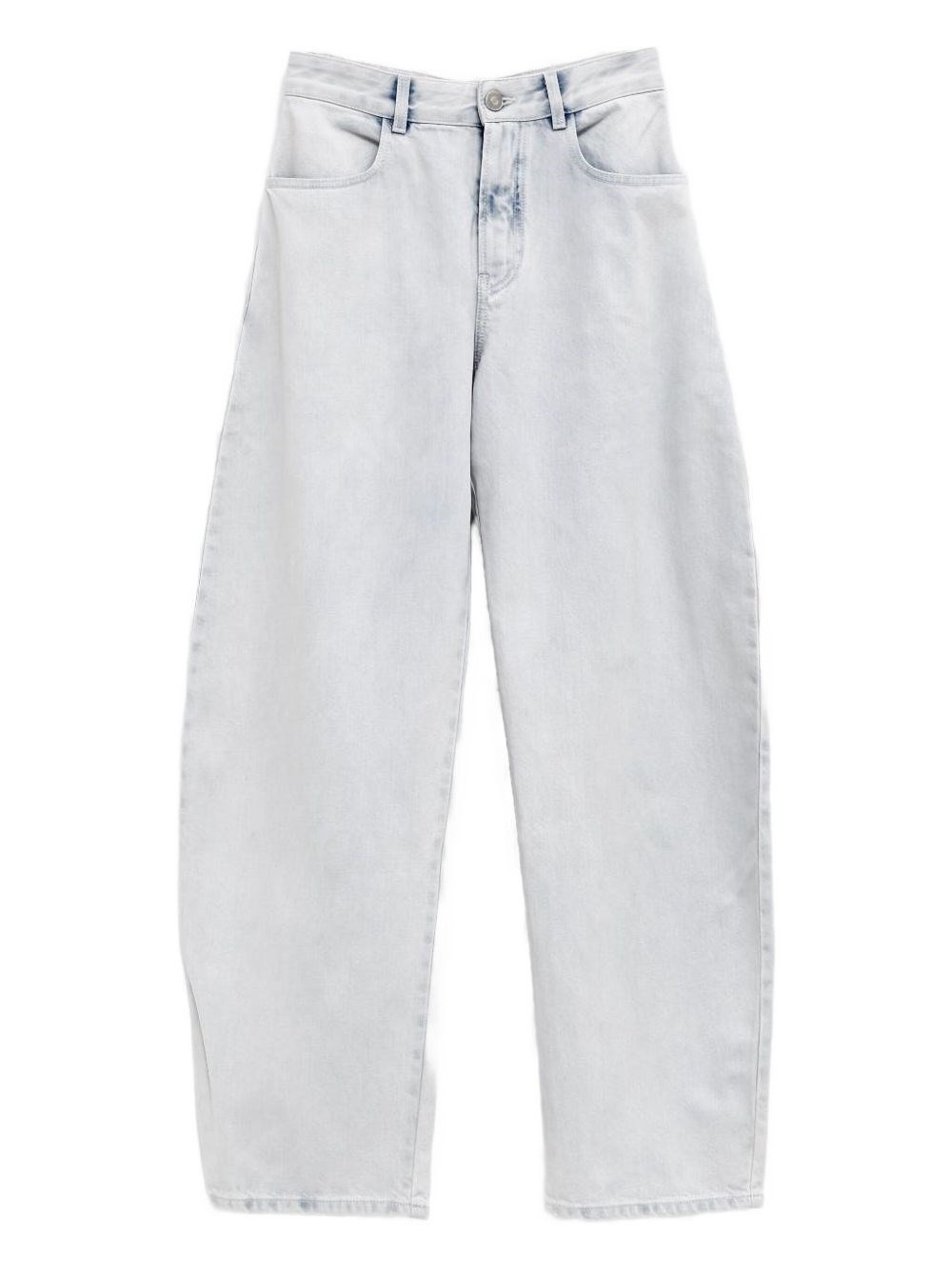 Alaïa Low Round Denim Jeans In Blue