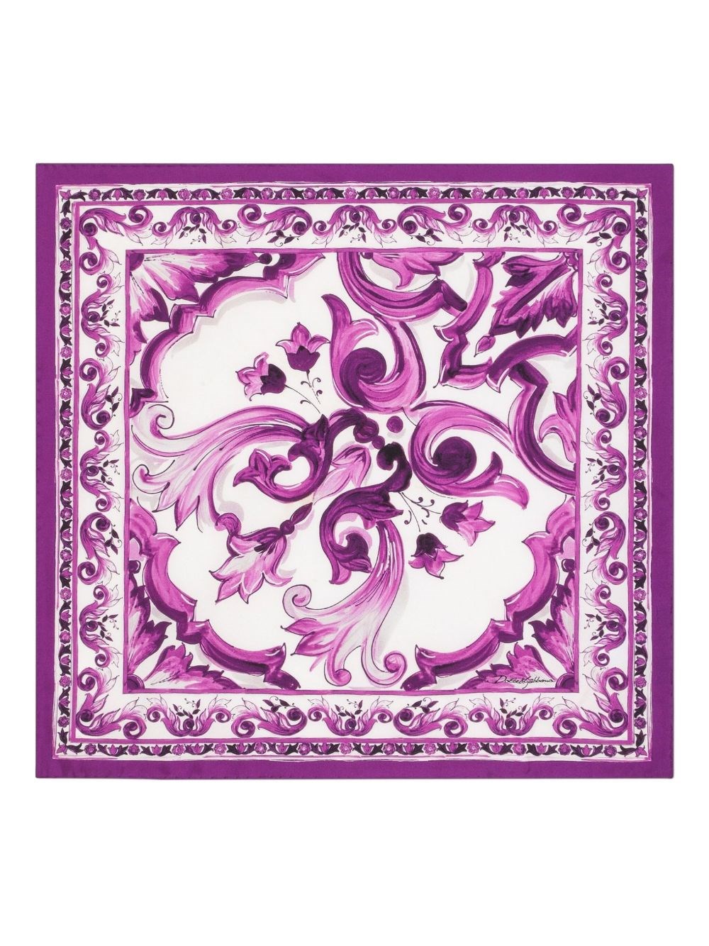 Maiolica Print Silk Foulard - Dolce & Gabbana - Modalova