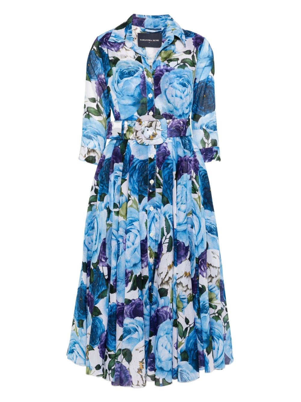 Samantha Sung Aster Printed Cotton Shirtdress