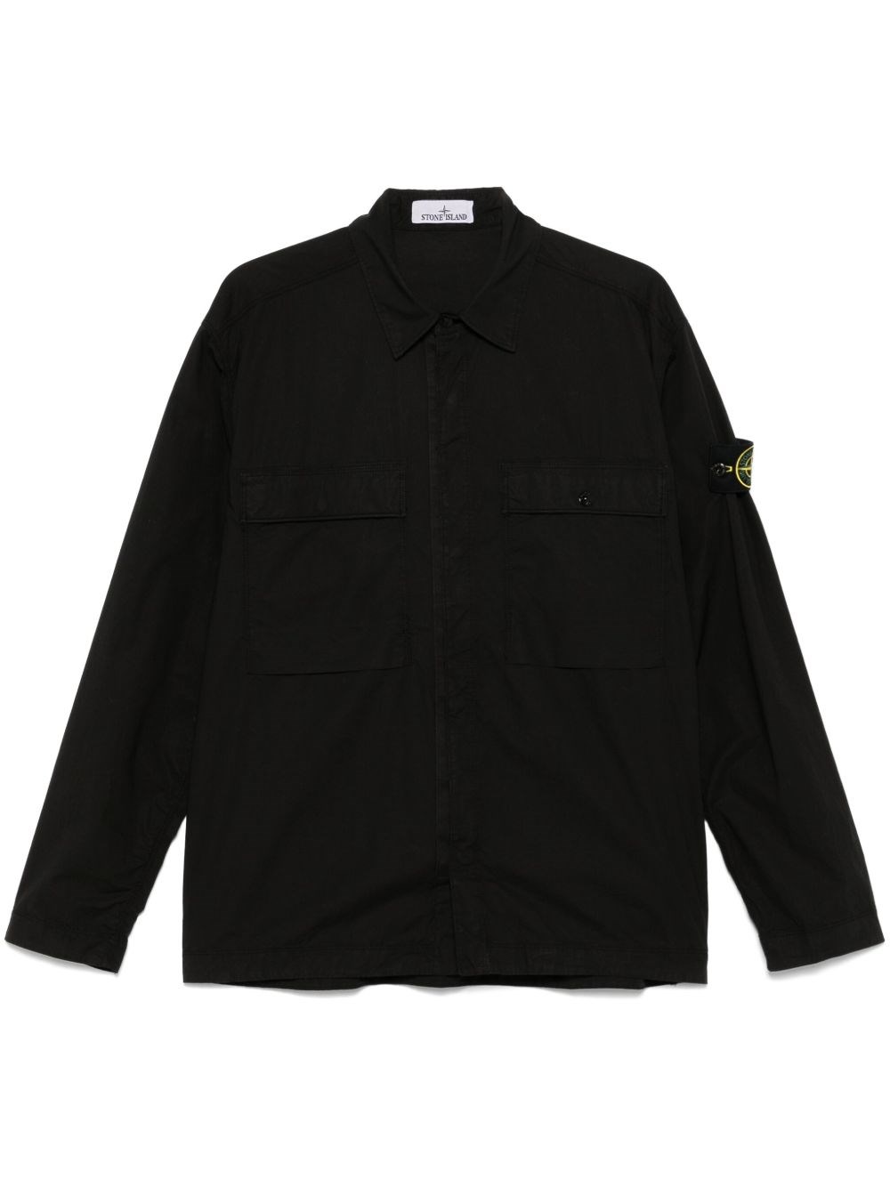 Stone Island Compass-badge Flap-pockets Jacket In Black
