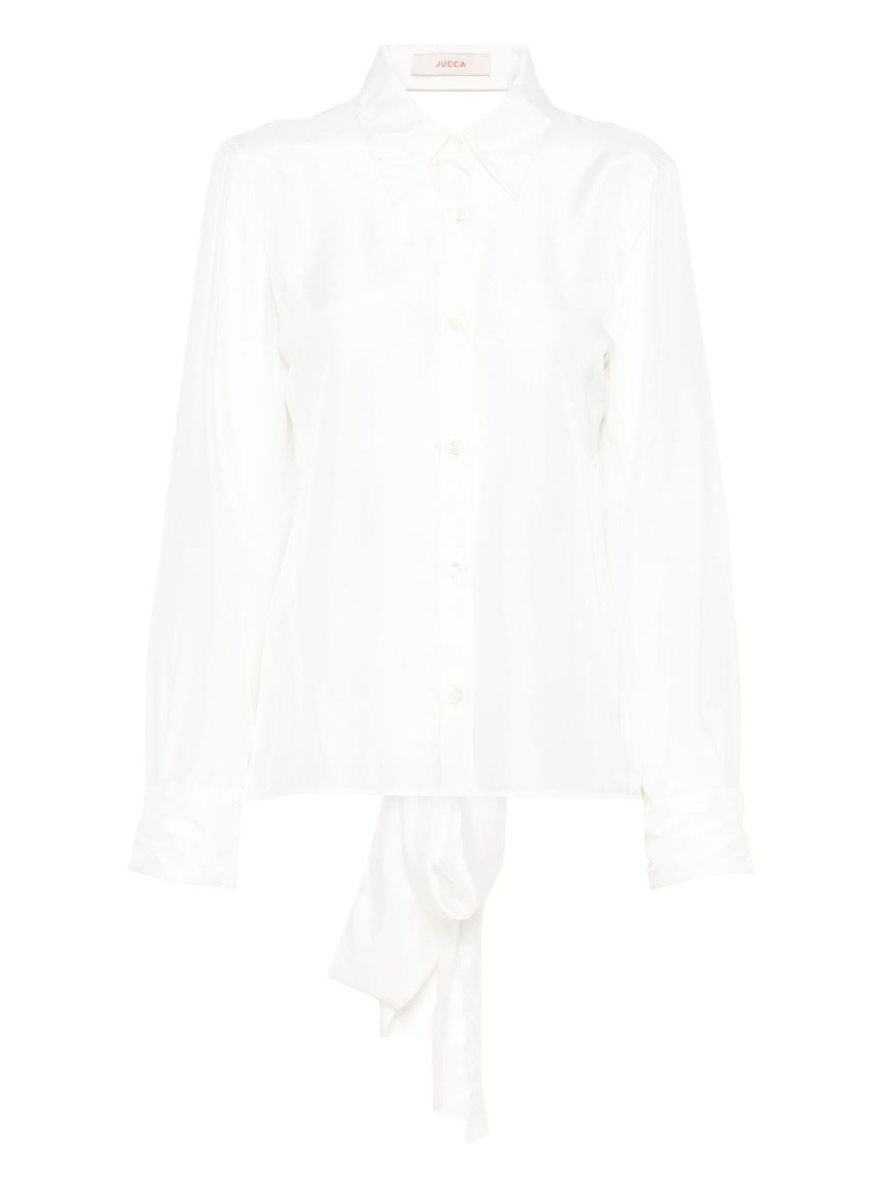 Jucca White Silk Shirt With Front Button Fastening