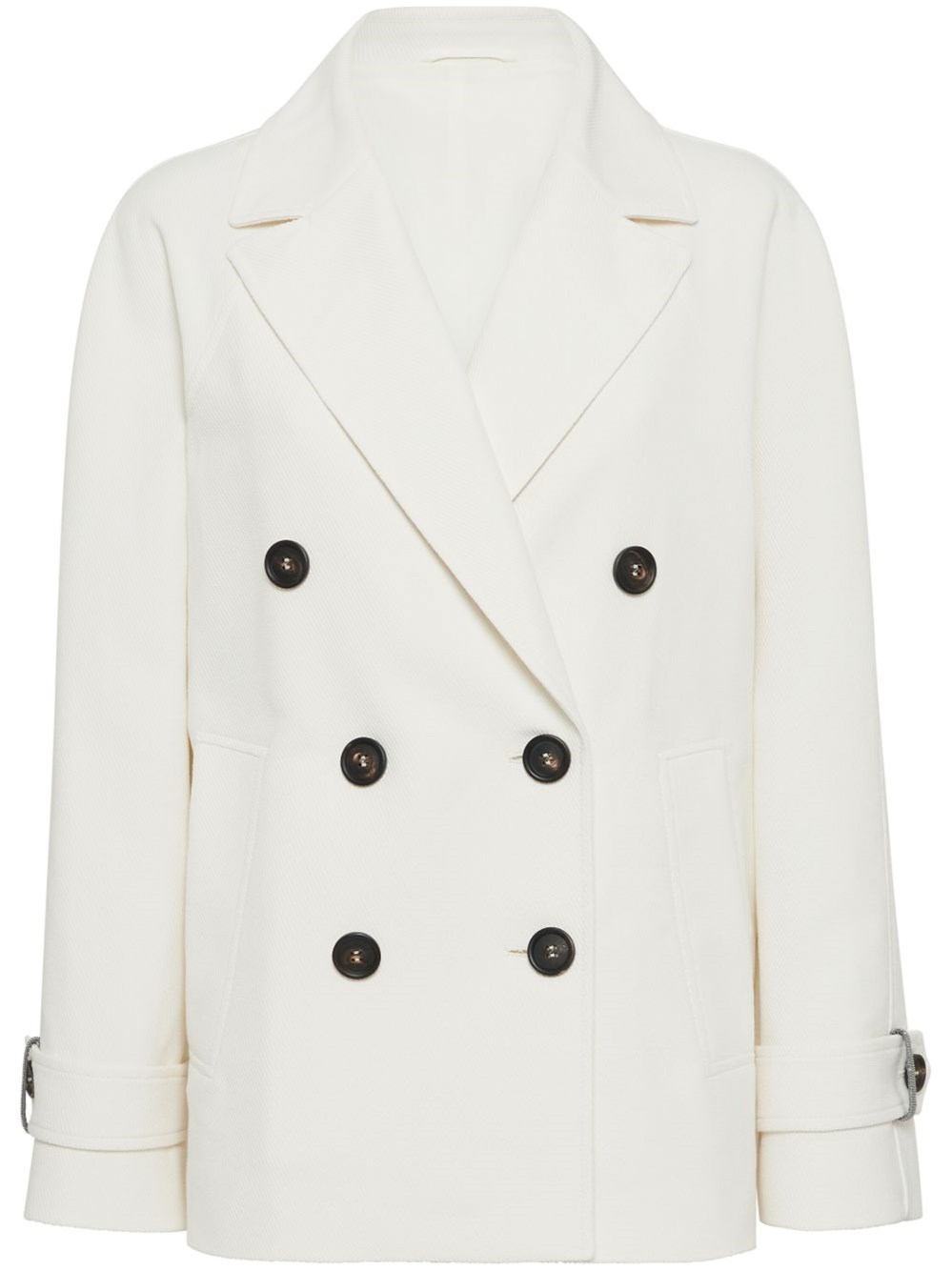 Brunello Cucinelli Linen And Cotton Caban In White