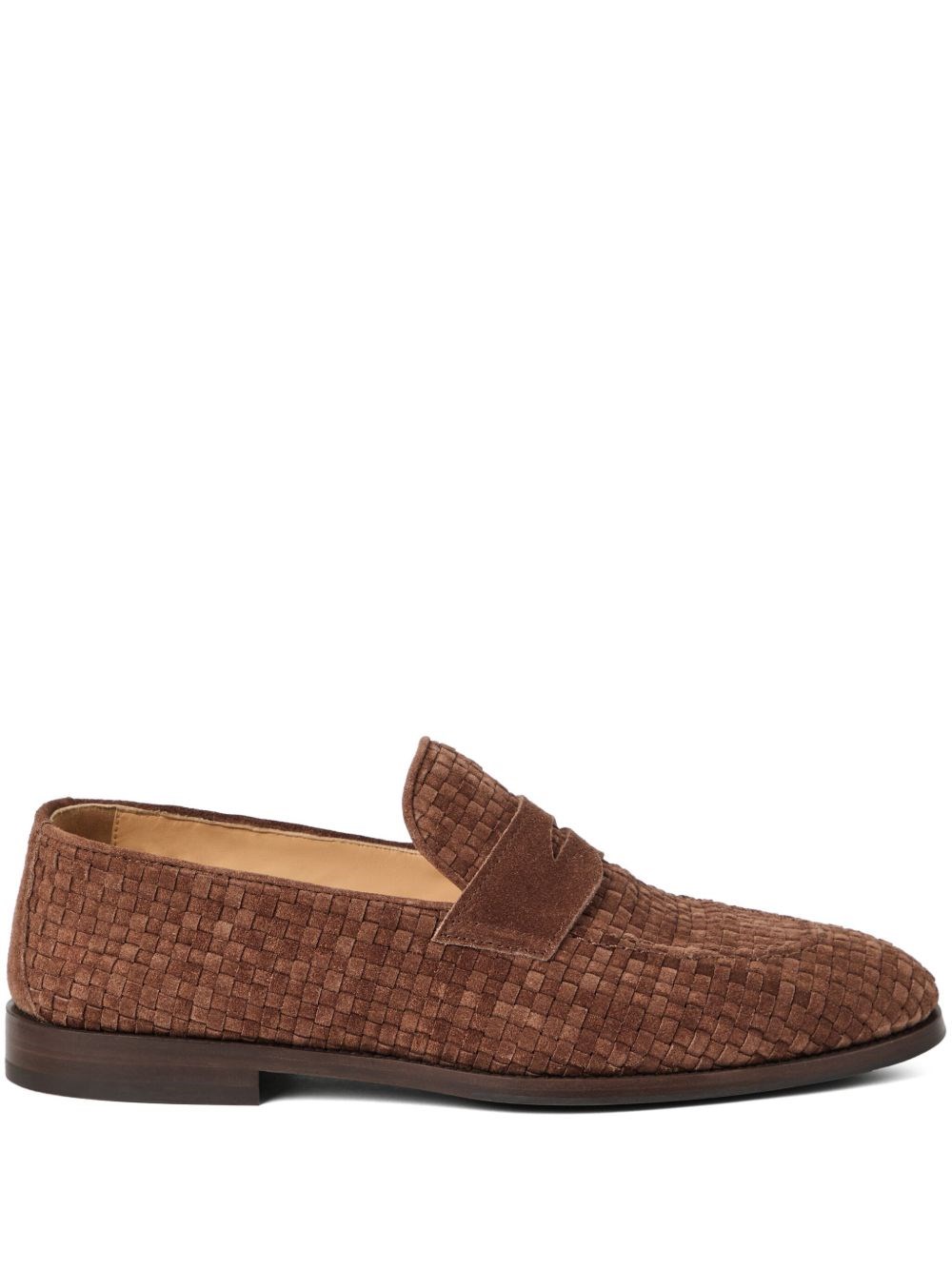 Brunello Cucinelli Suede Loafer With Interwined Motif
