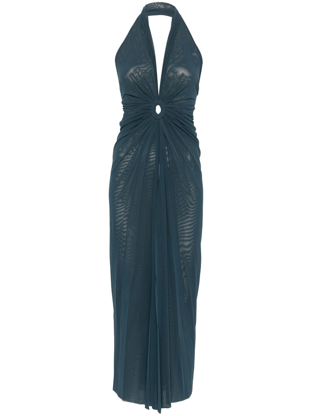 Fisico Cristina Ferrari Fisico Ocean Blue Halterneck Dress With Open Back