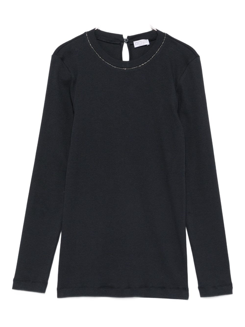 Brunello Cucinelli Women Cotton Crewneck Sweater In Black