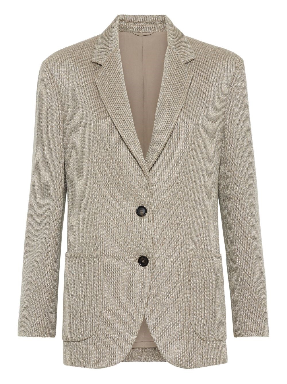 Brunello Cucinelli Cotton Single-breasted Jacket In Gray