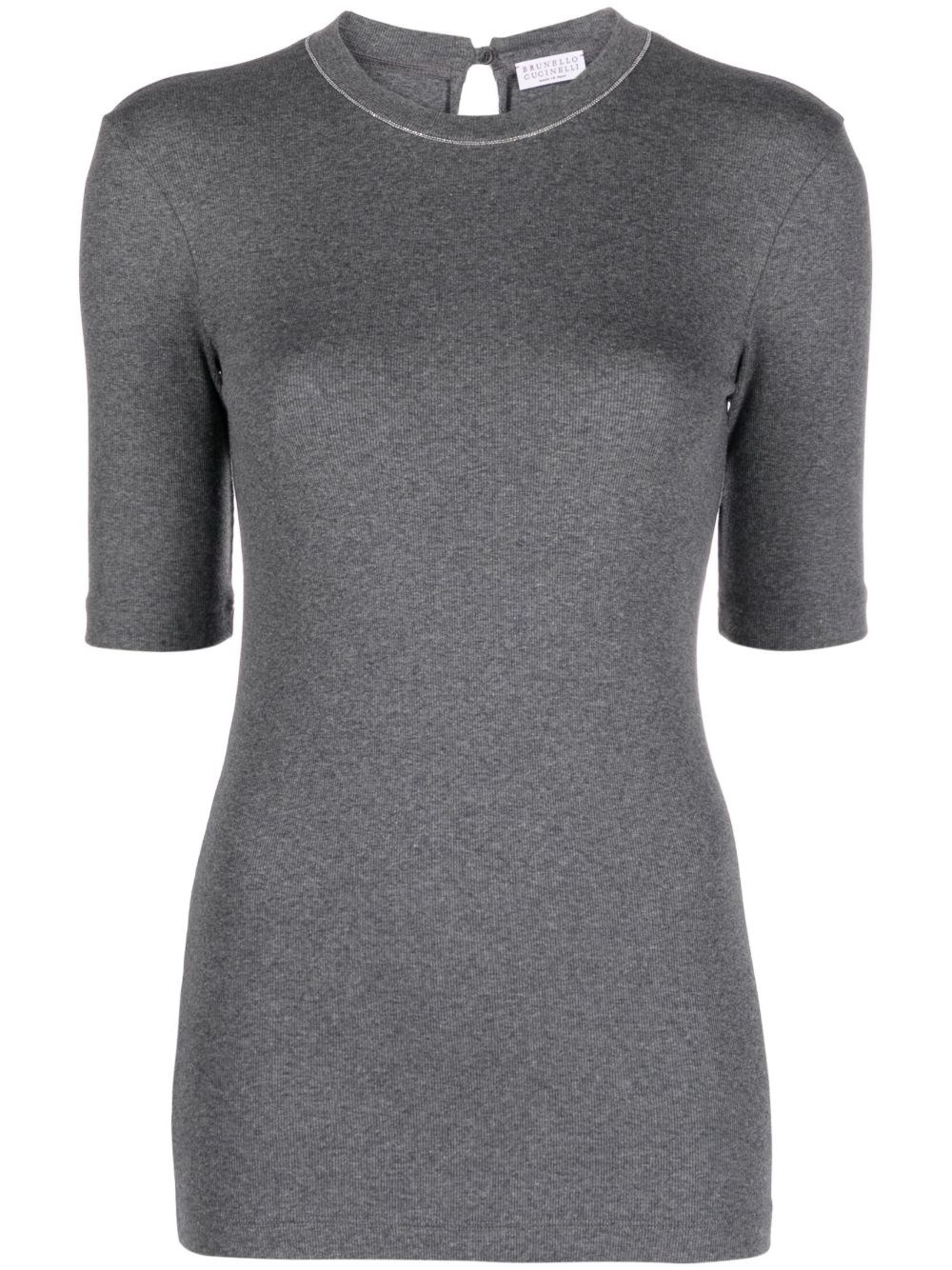 Brunello Cucinelli Crew Neck Keyhole Back Stretch Fabric