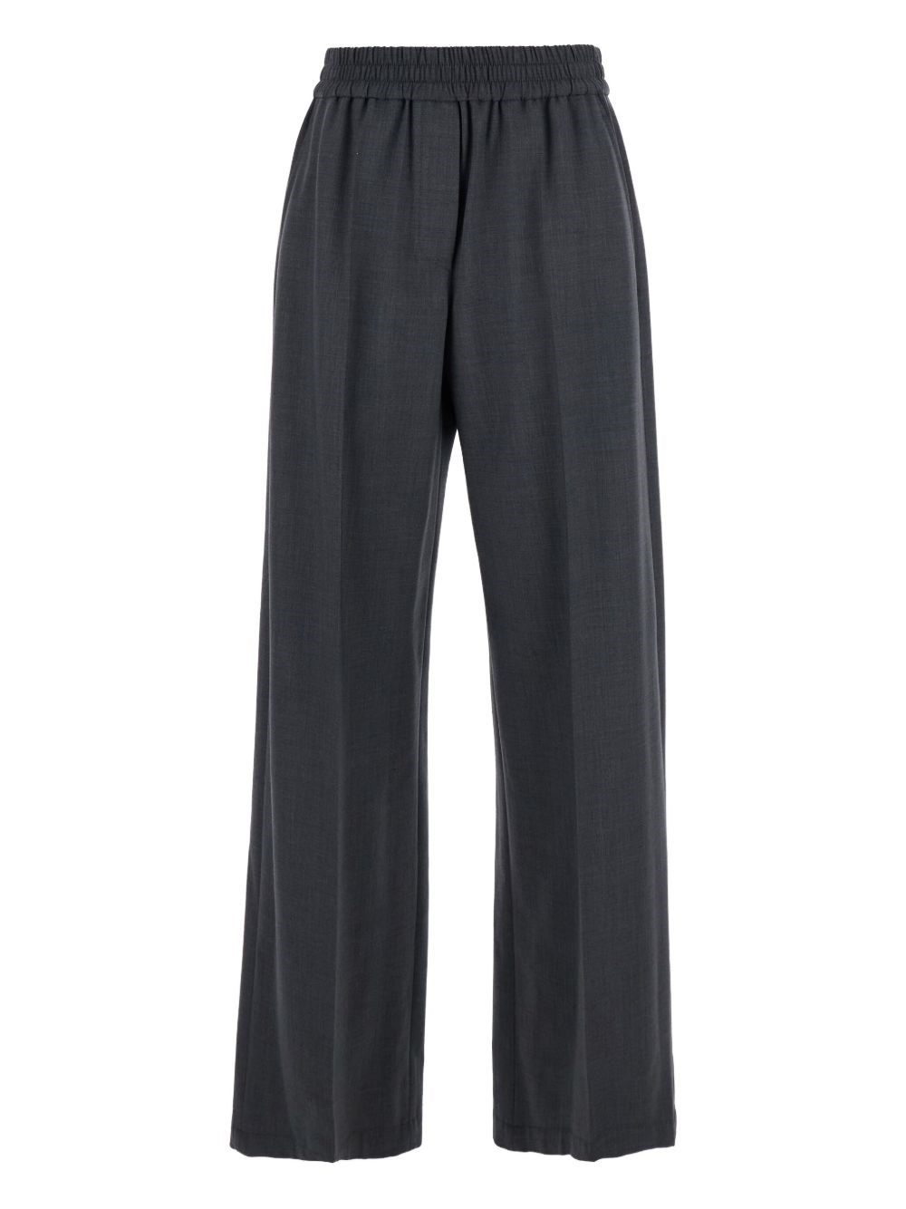 Brunello Cucinelli Grey Pants With Elastic Waist In Wool Blend Stretch Woman