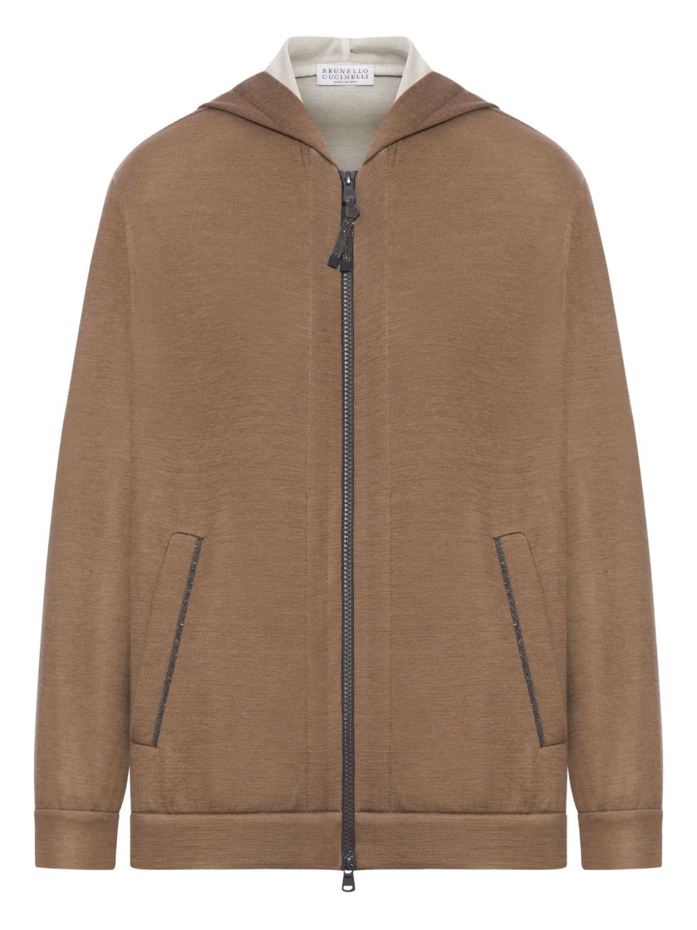 Brunello Cucinelli Women Cotton And Silk Blend Hoodie In Brown