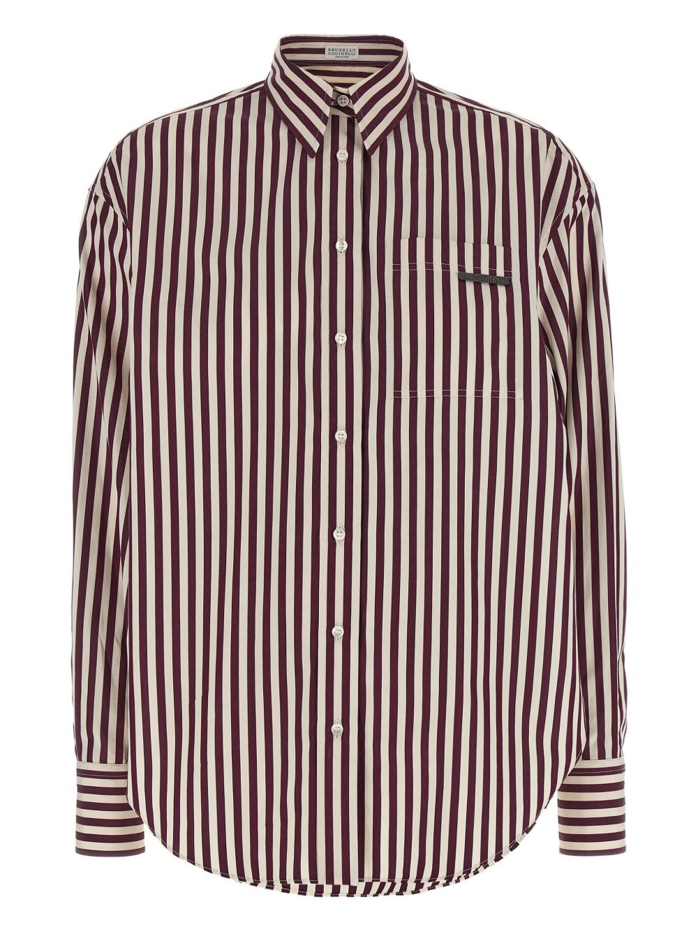Striped Cotton Shirt - Brunello Cucinelli - Modalova