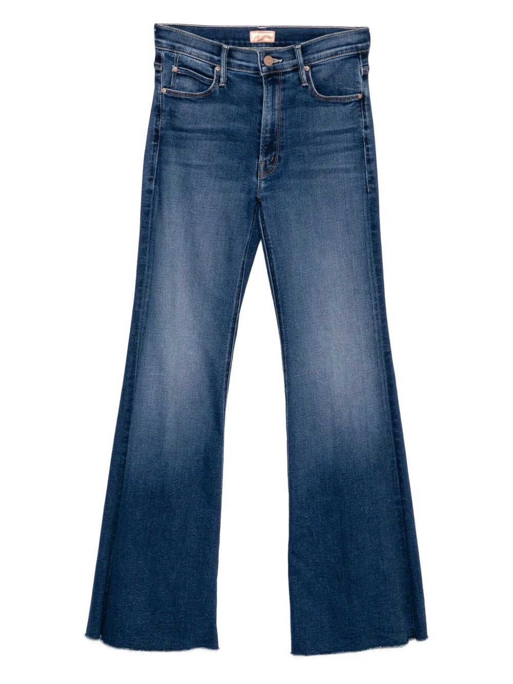 Mother Lil Doozy Fray Flared Jeans In Blue