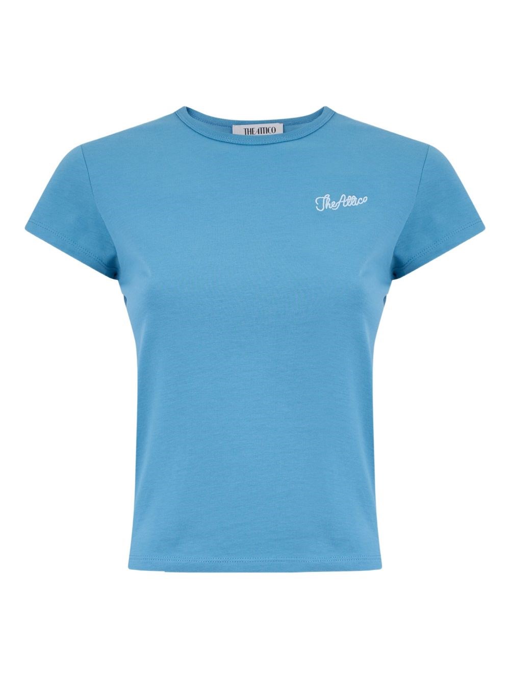 Attico Crew Neck Jersey T-shirt In Soft Fabric In Blue
