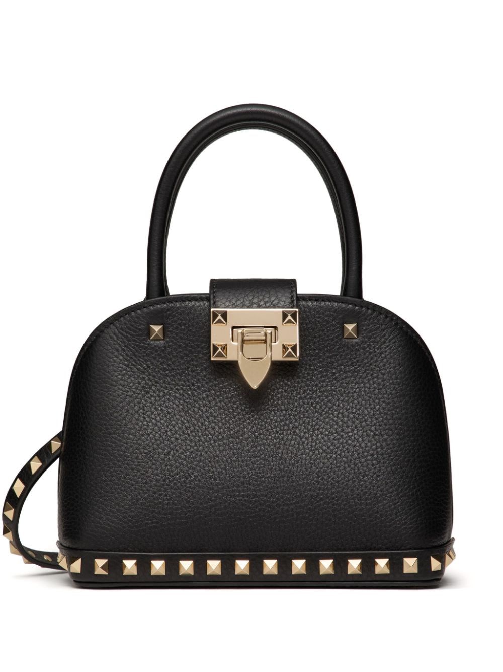 Valentino Garavani Garavani Rockstud Small Handbag In Grainy Calfskin Woman Black Uni