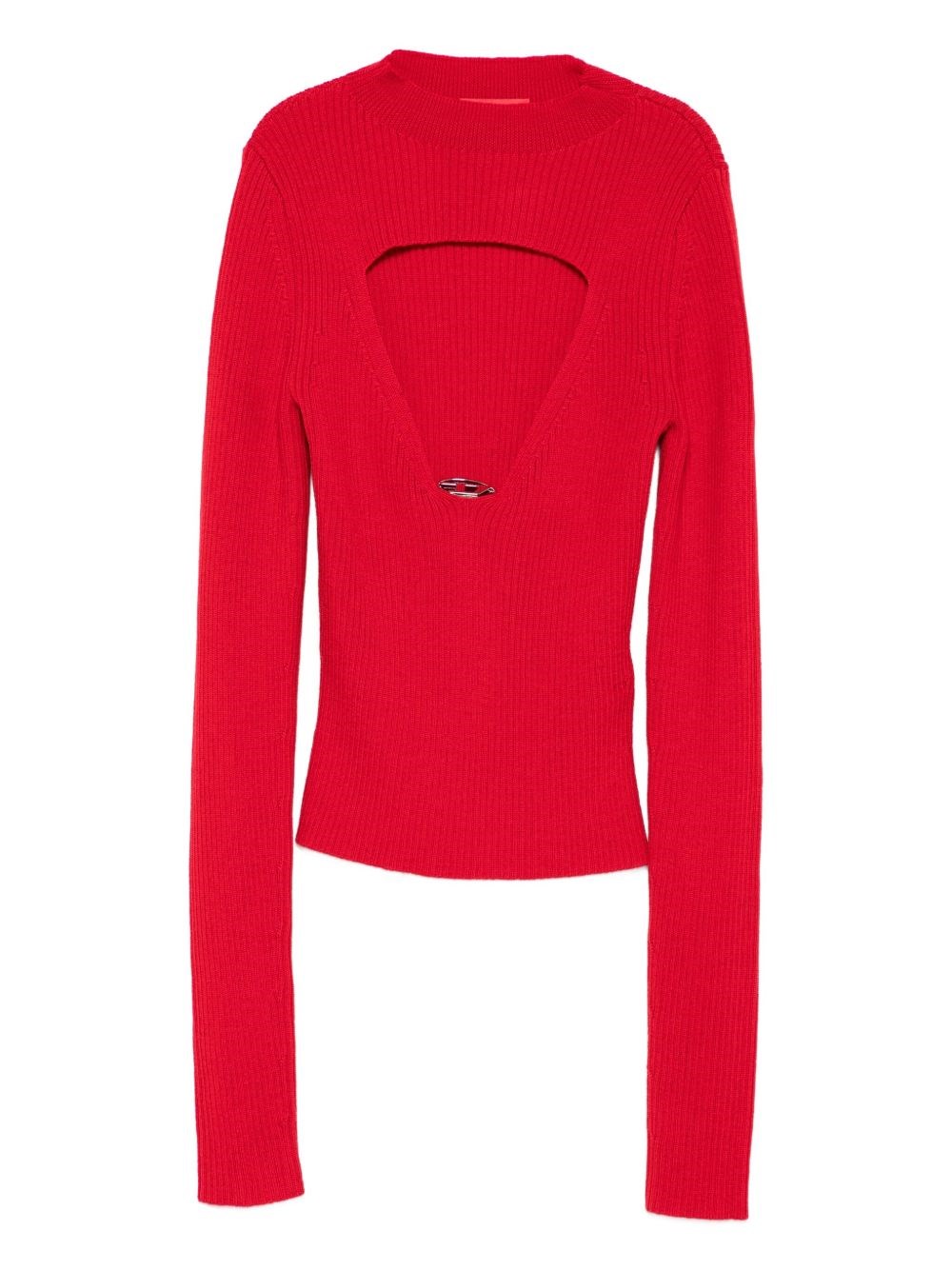 Diesel M-olina Wool Sweater In Red