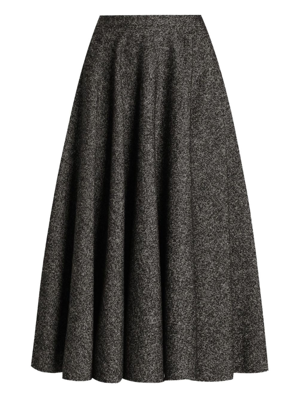 Dolce & Gabbana Midi Circle Skirt In A Dotted Wool Blend In Gray