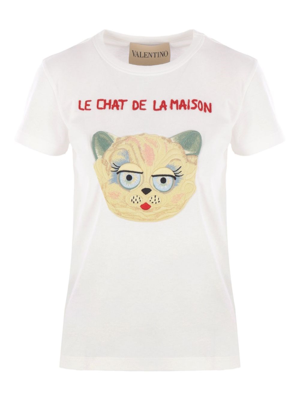 Valentino Silk T-shirt With Short Sleeves And Graphic Print In White