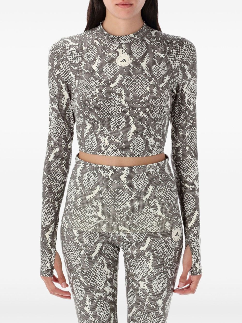 Adidas By Stella Mccartney Printed Leggings In Gray