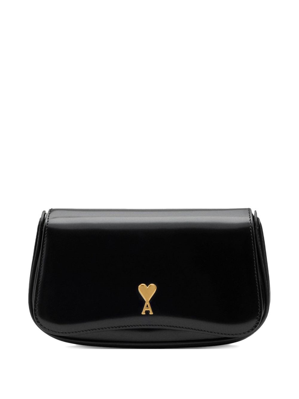 Ami Alexandre Mattiussi Ami Paris Women Small Crossbody Paris Paris Bag Glazed Leather In Black
