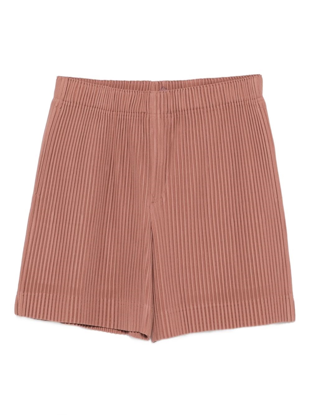 Issey Miyake Plisse Bermuda Shorts In Red