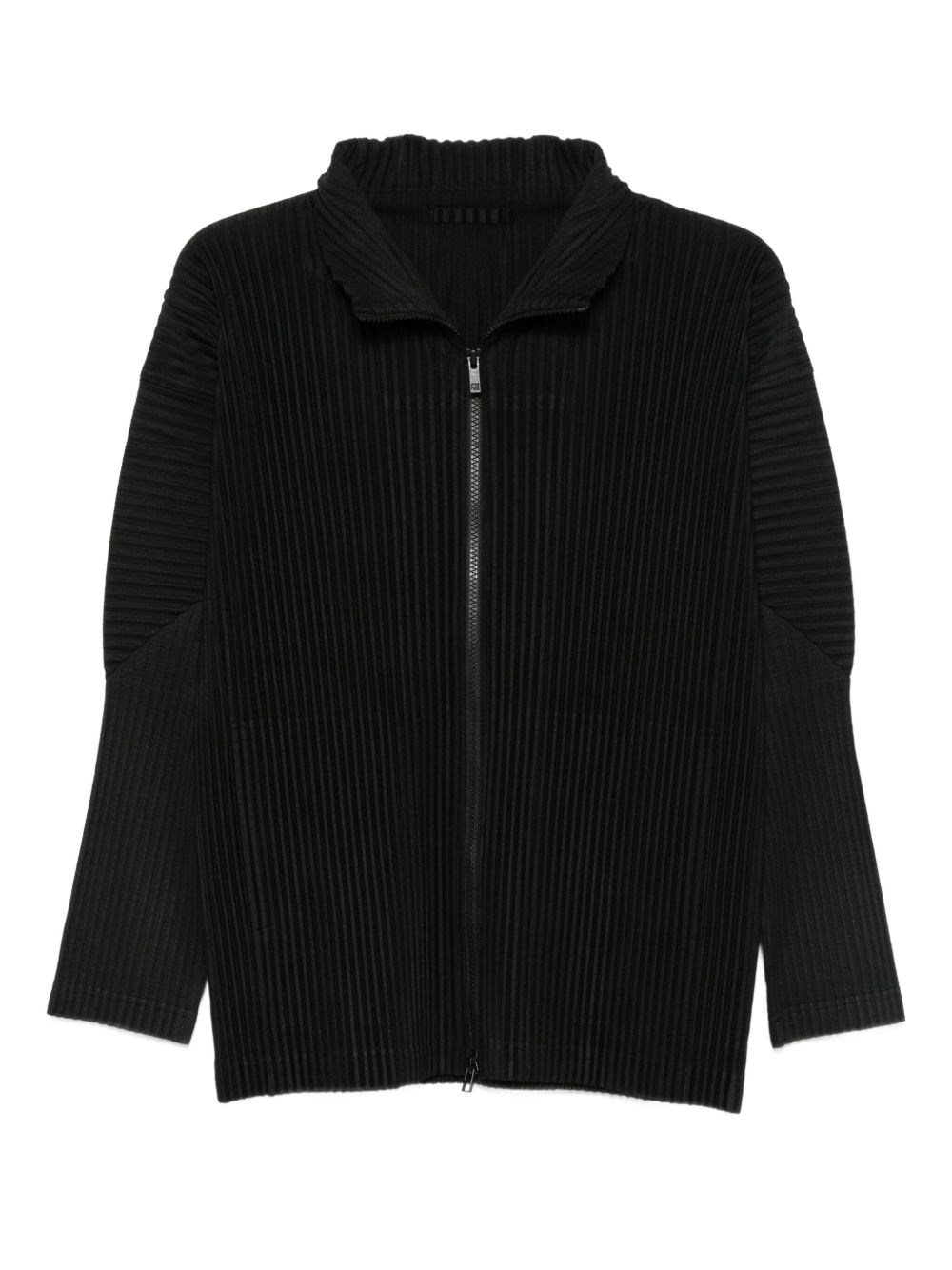 Issey Miyake Homme Plisse'  Pleated Zipped Shirt In Black