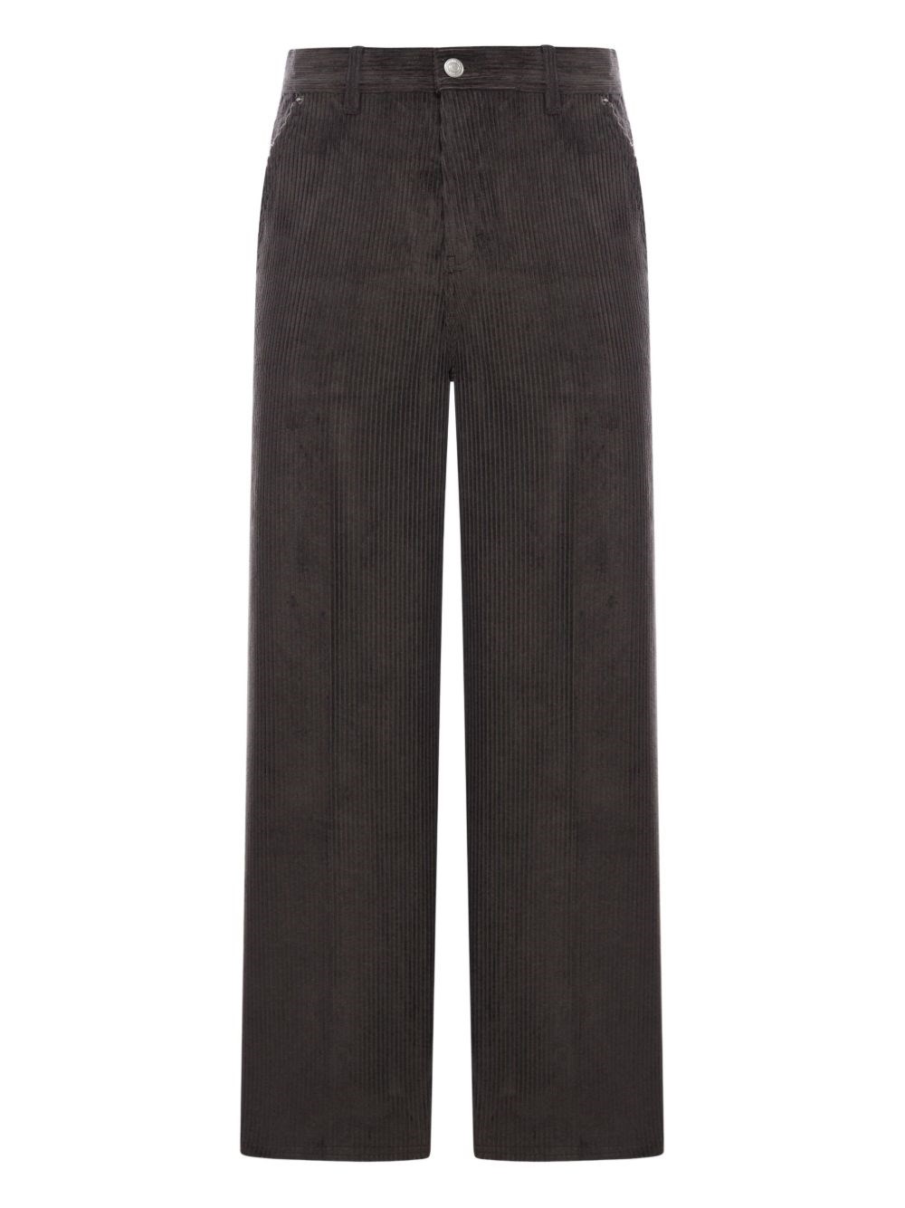 Ami Alexandre Mattiussi Wide Leg Corduroy Trousers Featuring Pockets In Gray