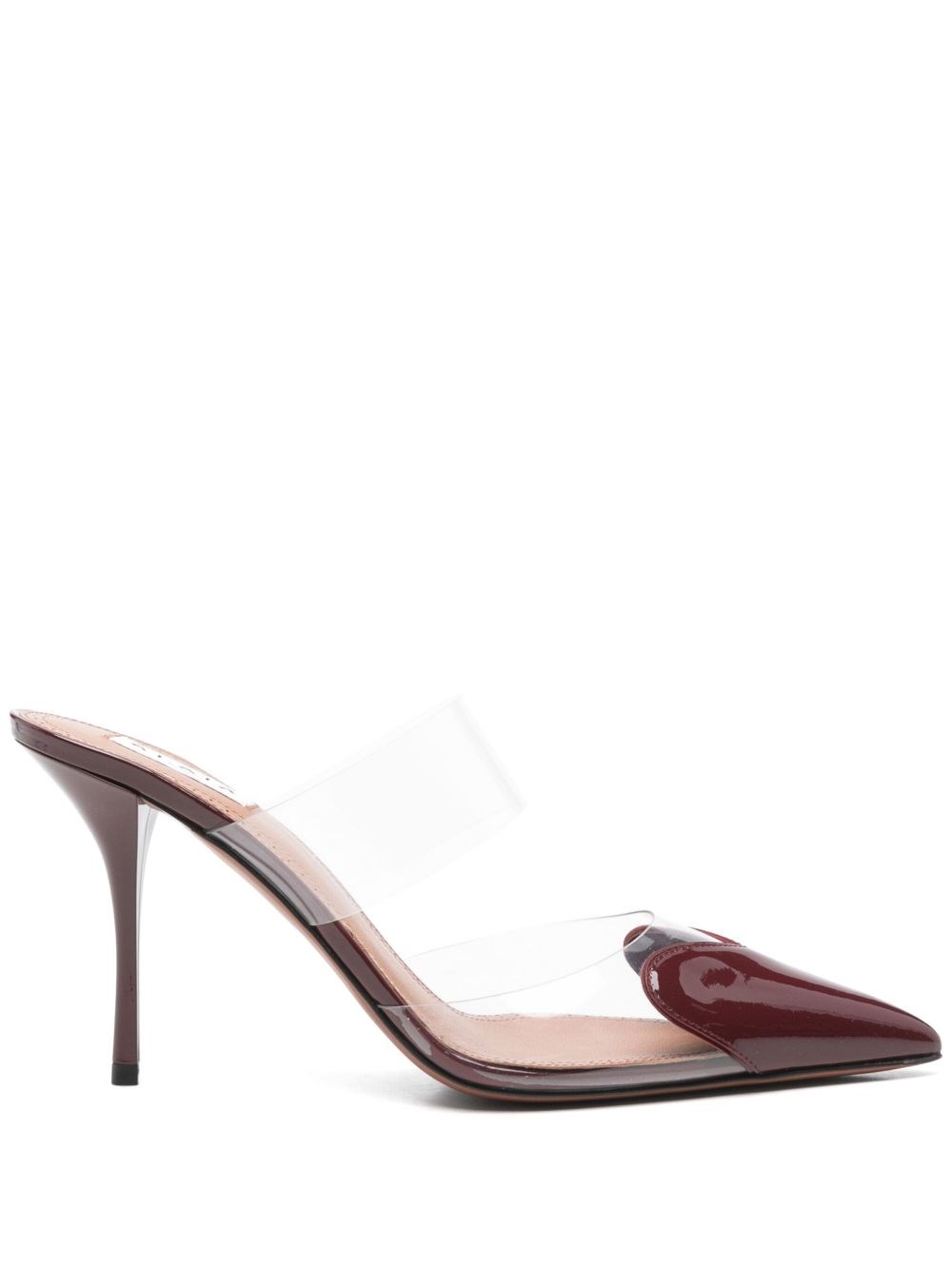 Alaïa Le Caur 90 Patent Leather And Pu Mules In Red