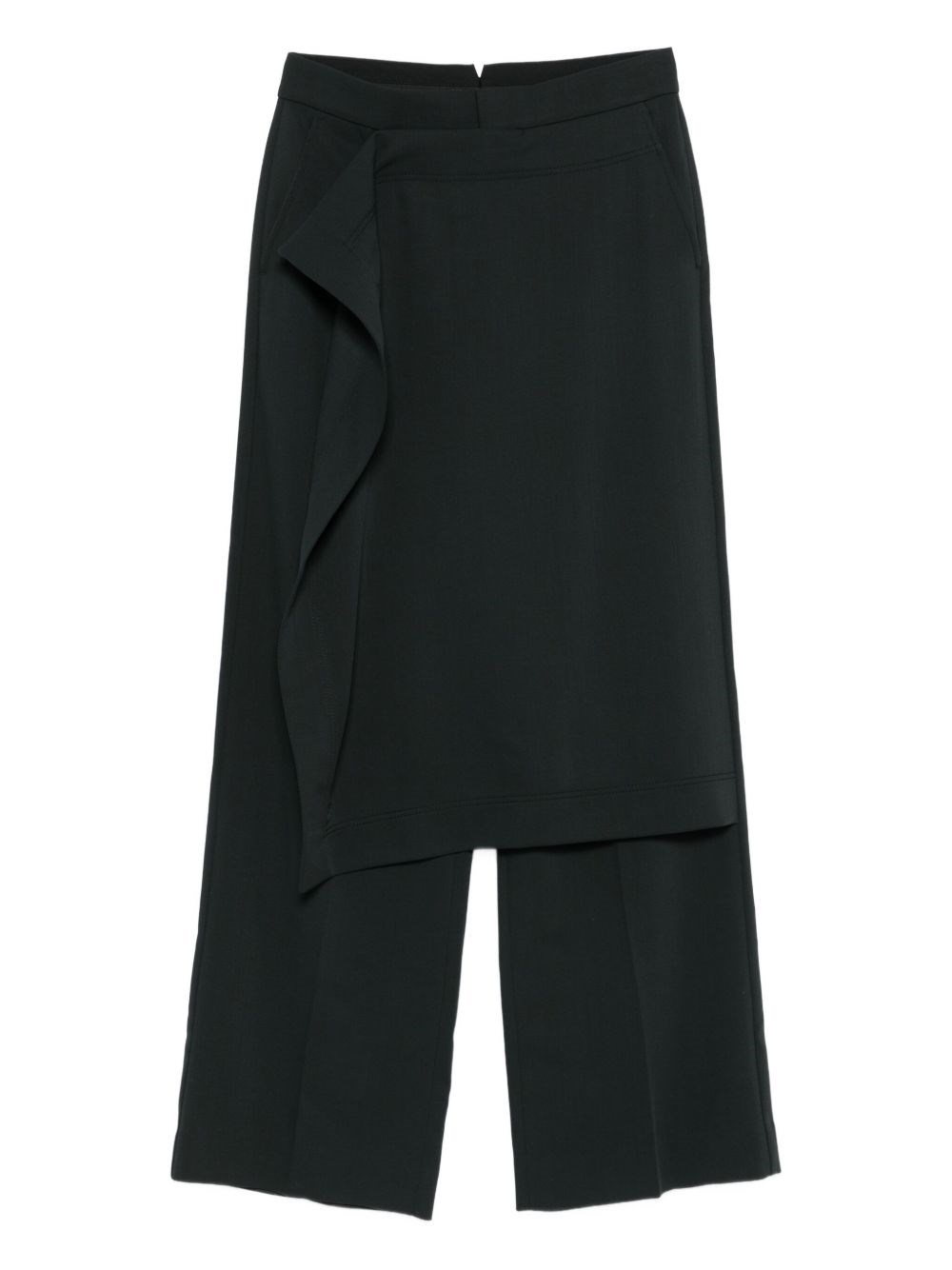 Ami Alexandre Mattiussi Wool Trousers Layered Asymmetrical Design In Gray
