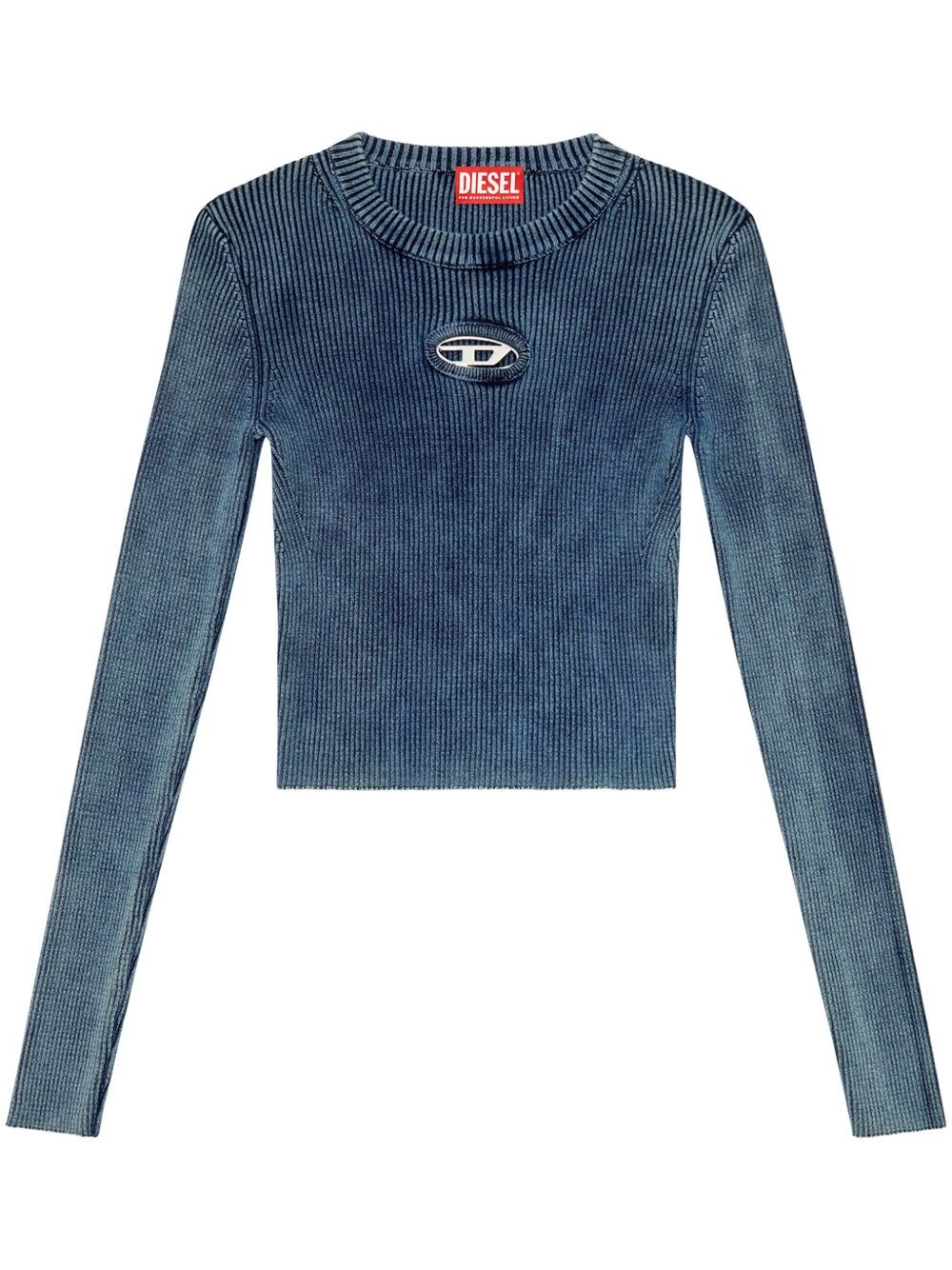 Diesel Women M-anchor Cotton Sweater In Blue