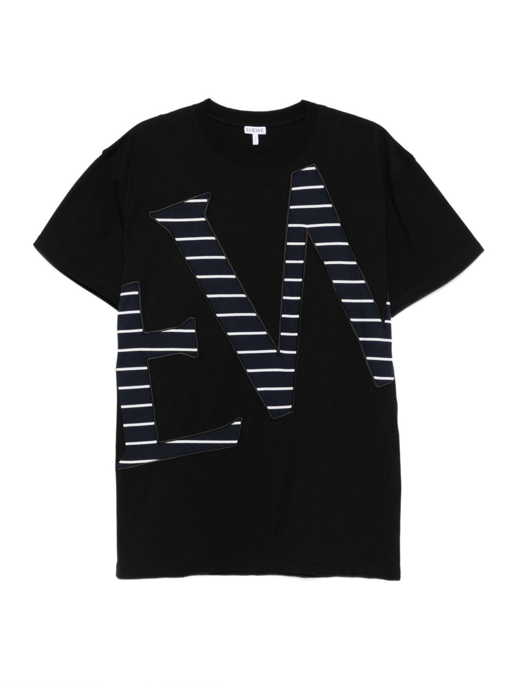Loewe Striped-logo T-shirt In Black