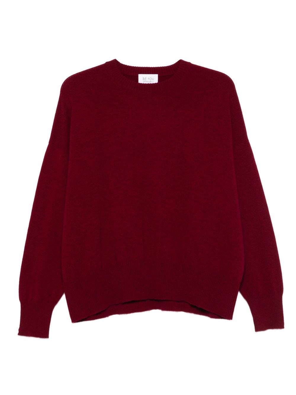 Beyou Cashmere Crewneck Sweater In Burgundy