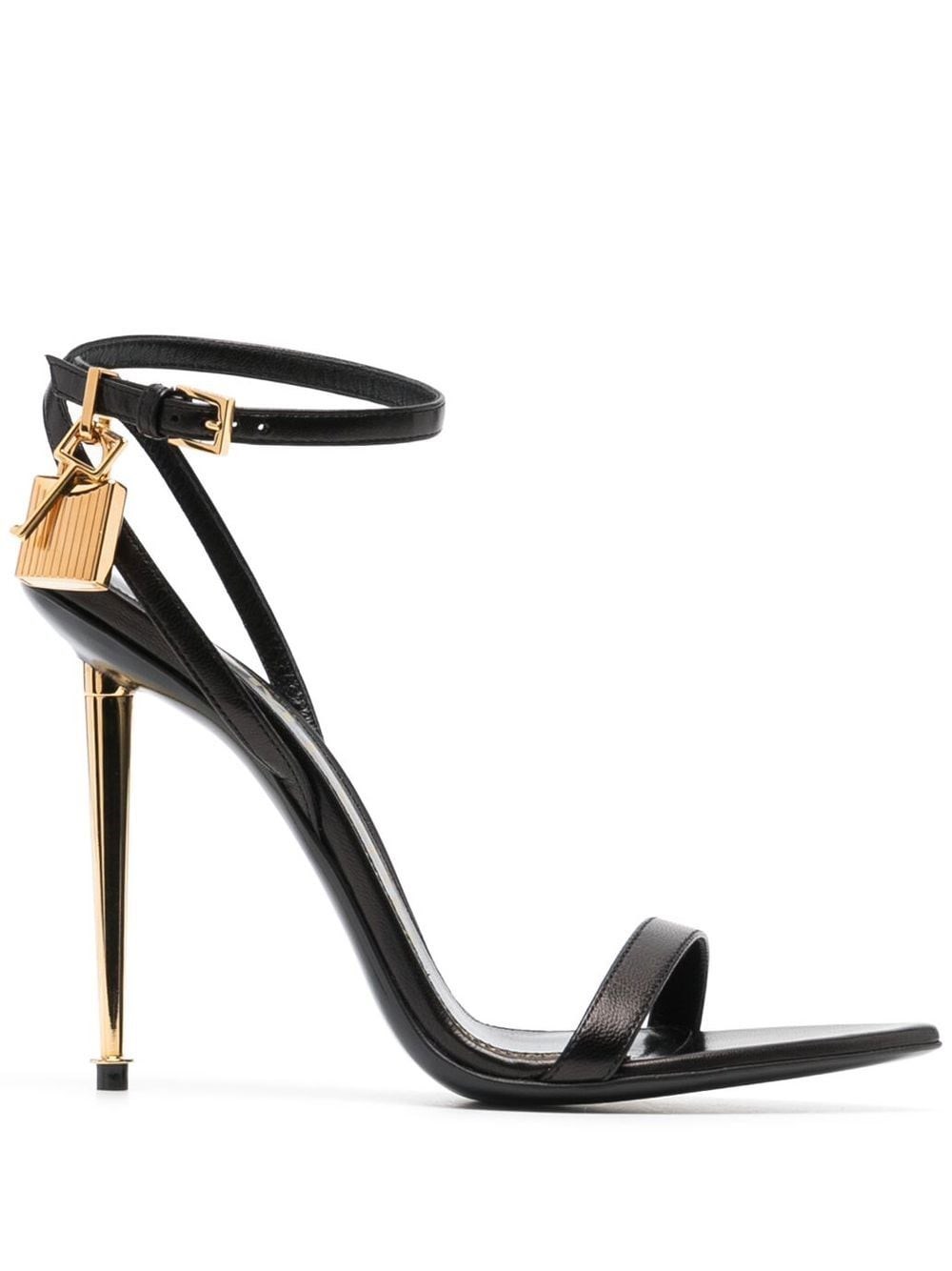 Tom Ford Padlock 85 Naked Pointy Sandals In Calf Leather