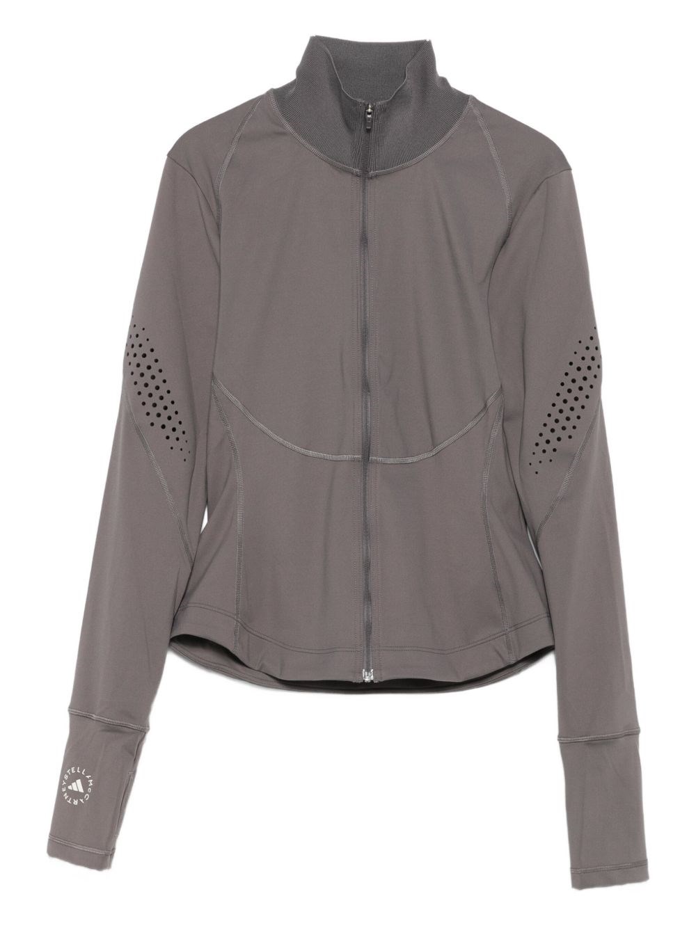 Adidas By Stella Mccartney Brown High Neck Jacket In Gray