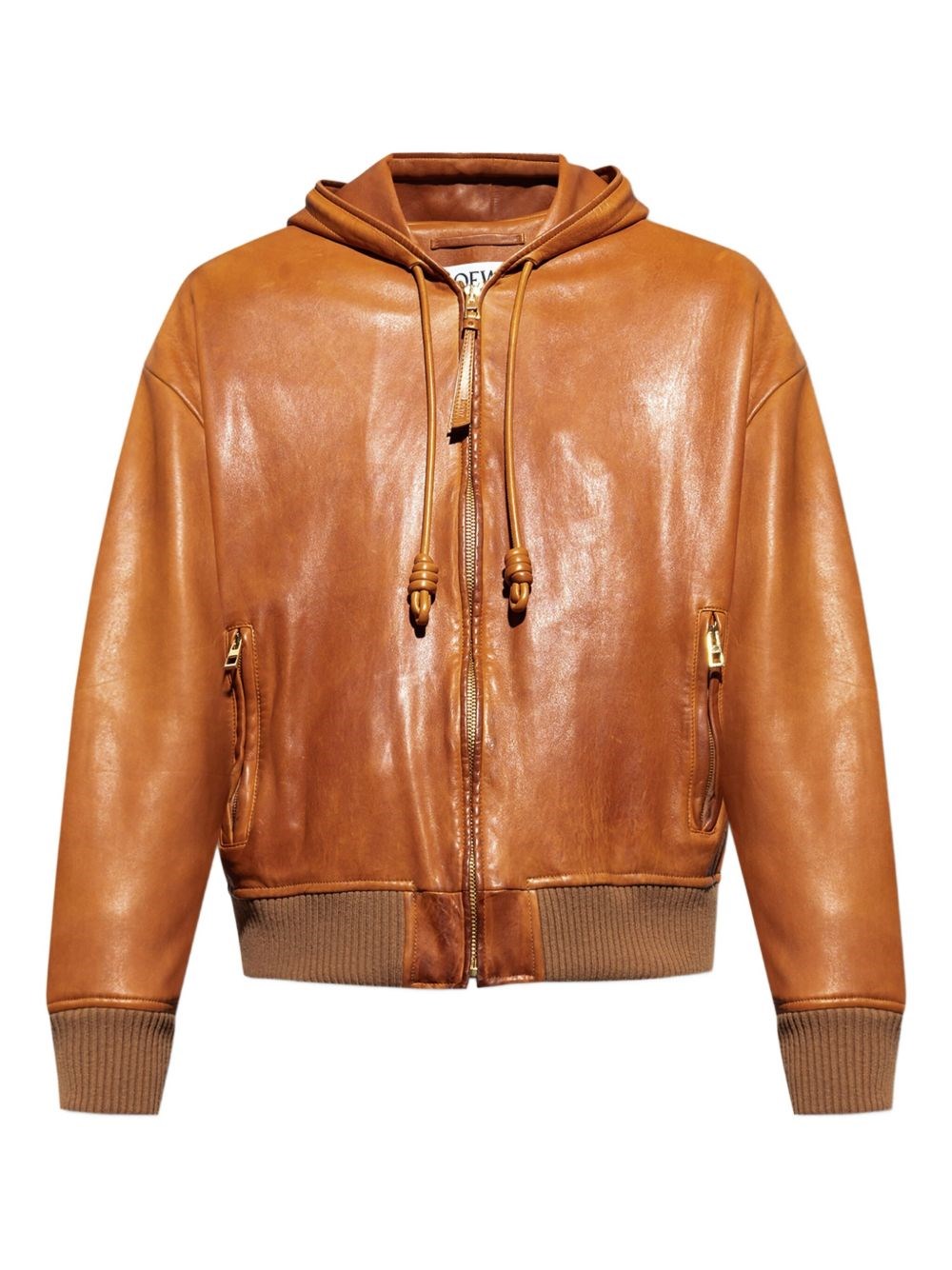 Loewe Hooded Leather Jacket - Loewe - Modalova