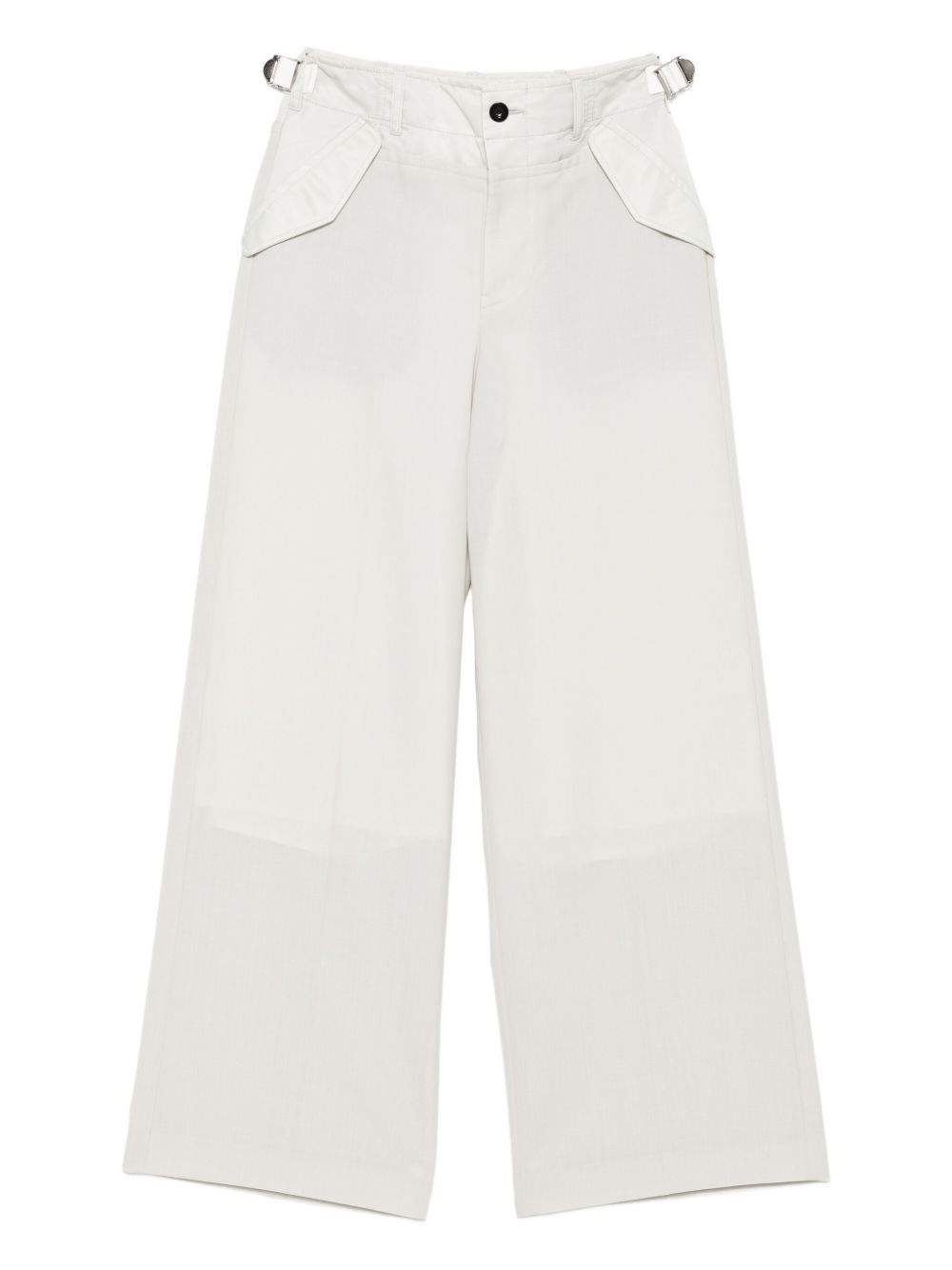 Sacai Adjustable-waist Flap-pocket Trousers In White