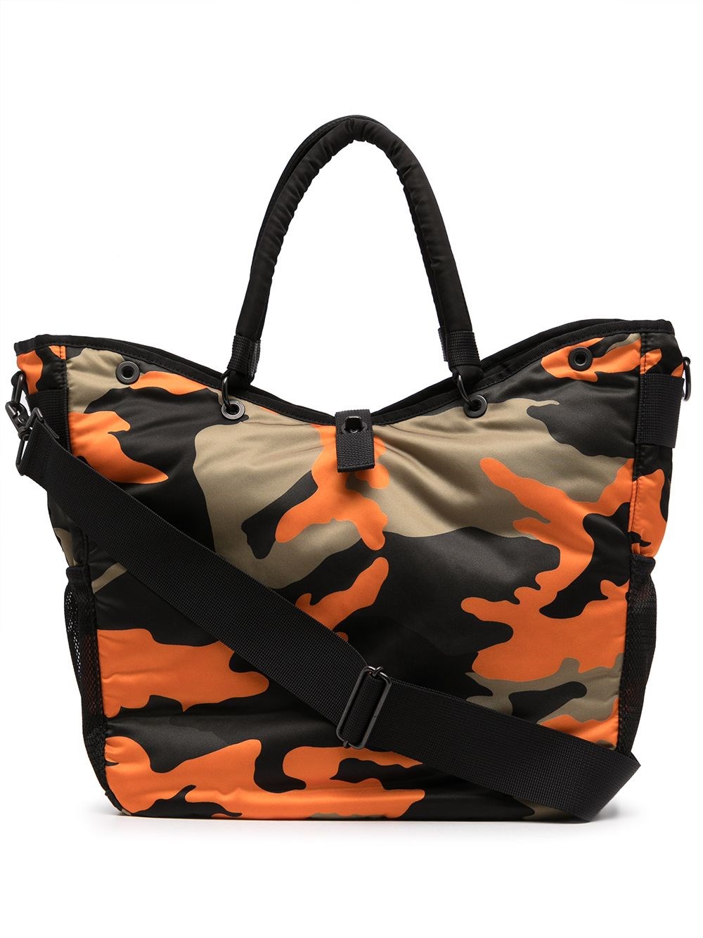 Porter Camo Print Logo Tote In Brown