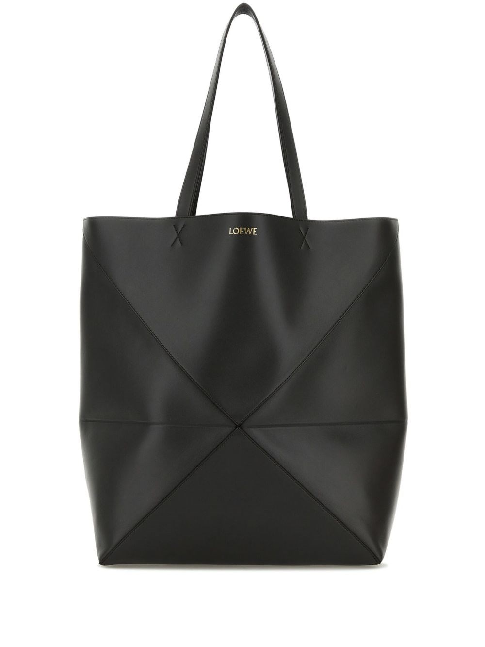 Loewe Puzzle Fold Xl Leather Tote In Gray