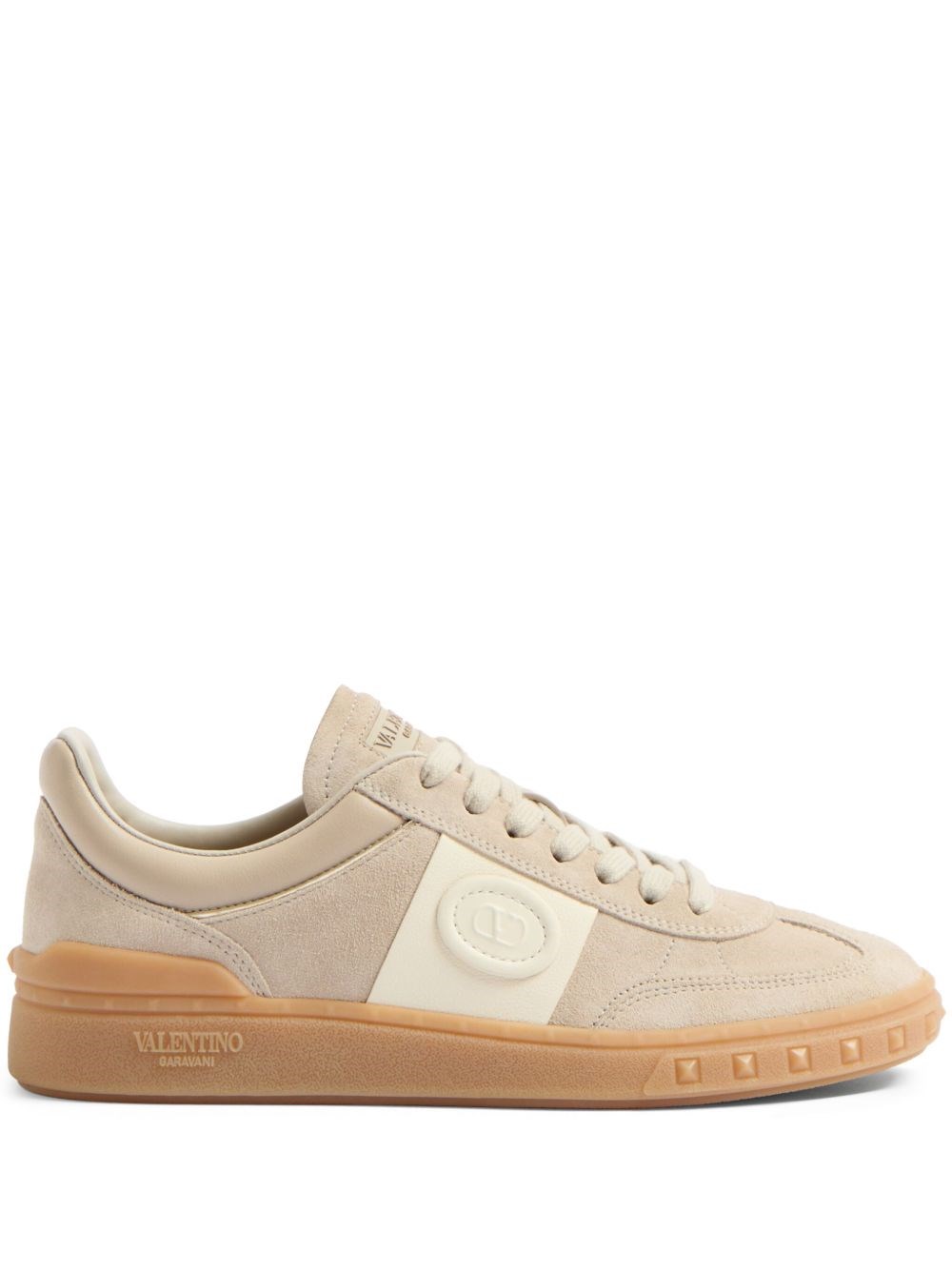 Valentino Garavani Upvillage Leather Sneakers In Sand
