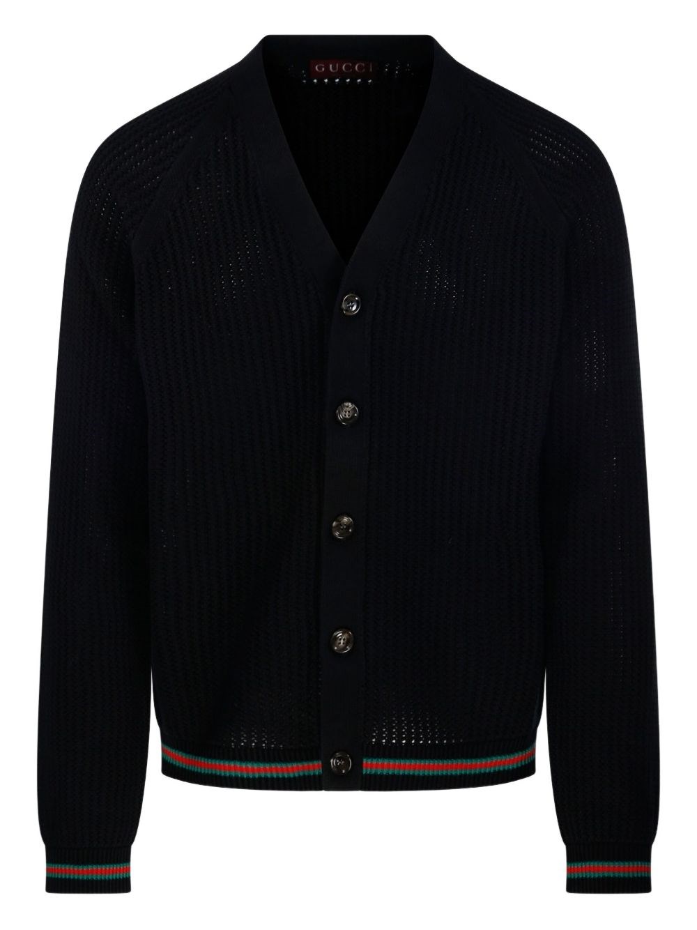 Gucci Web Detail Cotton Cardigan - Gucci - Modalova