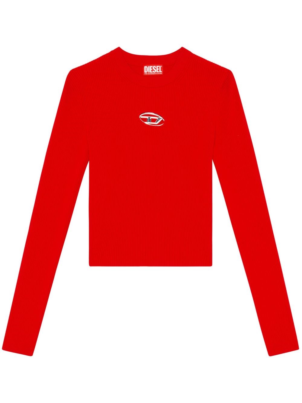 Diesel M-valari Ribbed Sweater In Red
